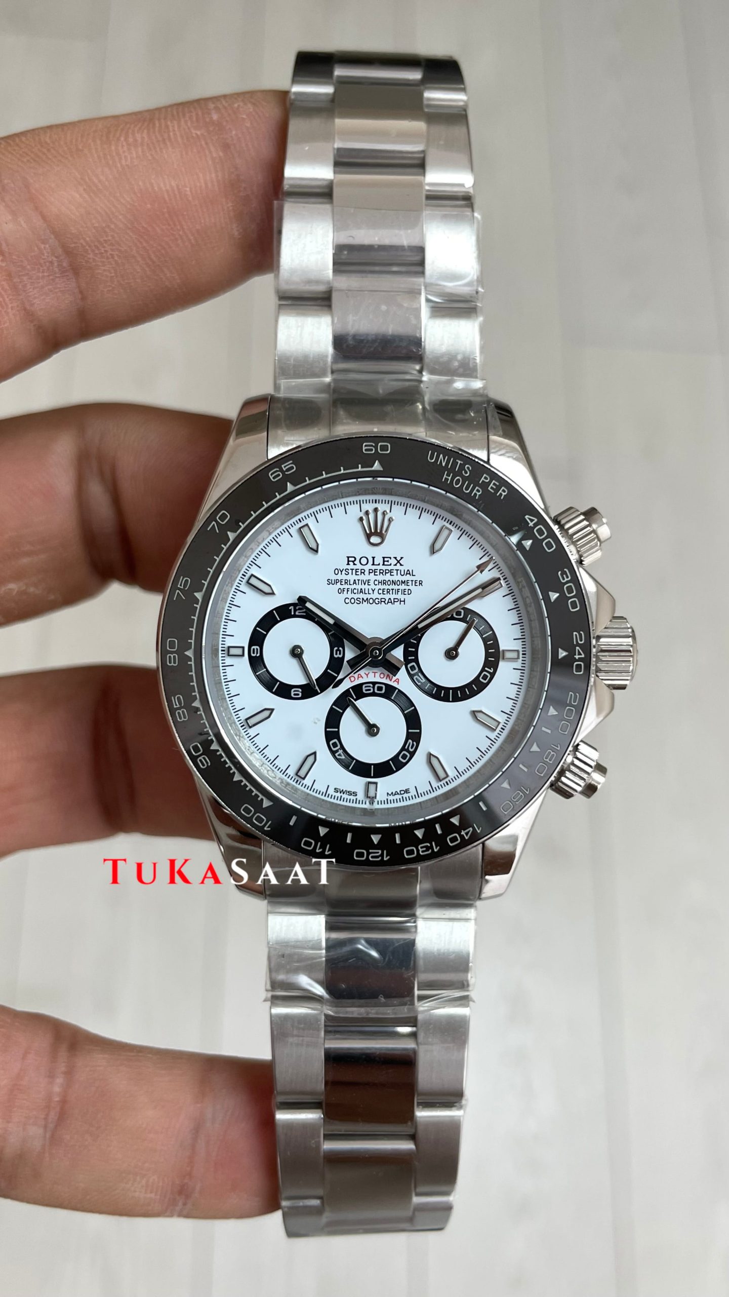 Rolex Daytona Panda 126500LN Beyaz Kadran 40mm Replika Saat Rolex Daytona Panda 126500LN Beyaz Kadran 40mm Replika Saat