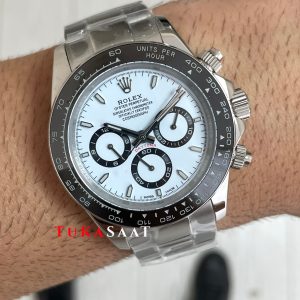 Rolex Daytona Panda 126500LN Beyaz Kadran 40mm Replika Saat