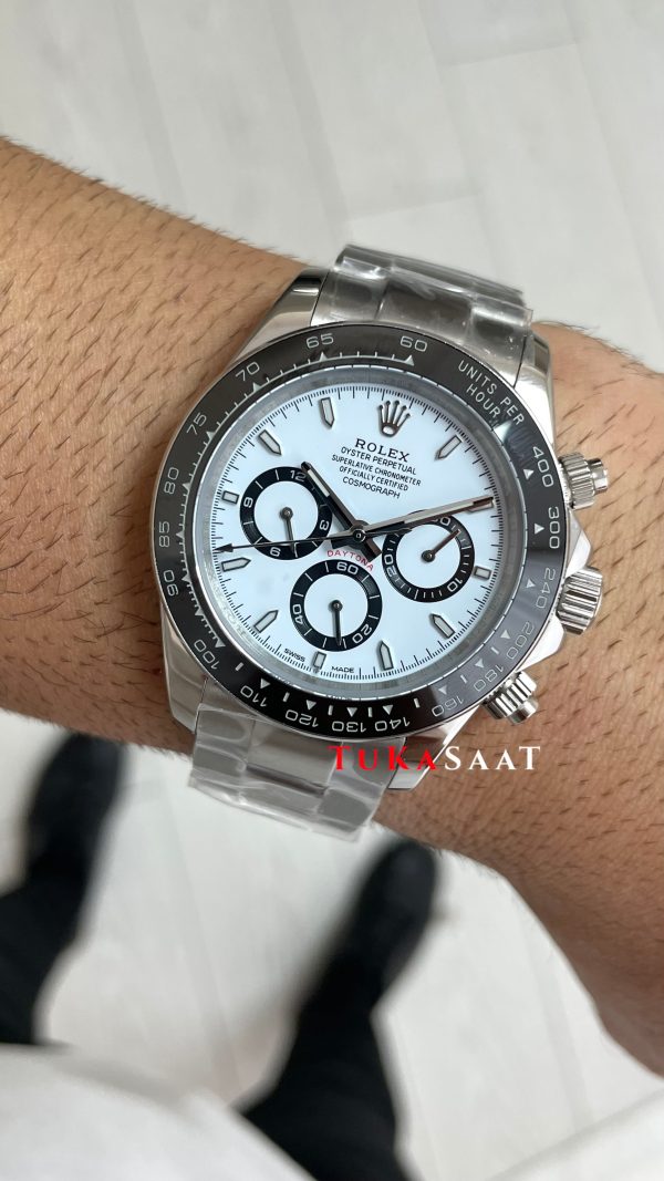 Rolex Daytona Panda 126500LN Beyaz Kadran 40mm Replika Saat Rolex Daytona Panda 126500LN Beyaz Kadran 40mm Replika Saat