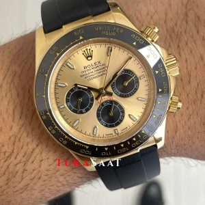 Rolex Daytona Pikachu 126518LN Gold Oysterflex 40mm Replika Saat