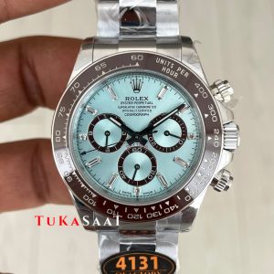 Rolex Daytona Platinum 126506 Ice Blue Baguette Dial 40mm 4131 Super Clone Swiss ETA Saat QF Factory