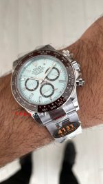 Rolex Daytona Platinum 126506 Ice Blue Baguette Dial 40mm 4131 Super Clone Swiss ETA Saat QF Factory
