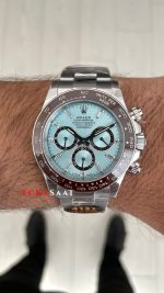 Rolex Daytona Platinum 126506 Ice Blue Baguette Dial 40mm 4131 Super Clone Swiss ETA Saat QF Factory