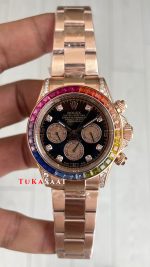 Rolex Daytona Rainbow 116595RBOW Rose 40mm Replika Saat