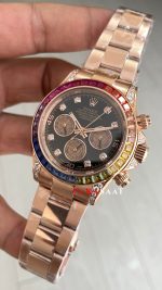Rolex Daytona Rainbow 116595RBOW Rose 40mm Replika Saat
