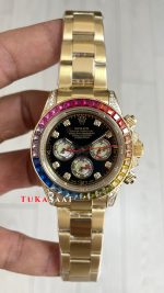 Rolex Daytona Rainbow 116598RBOW Gold 40mm Replika Saat