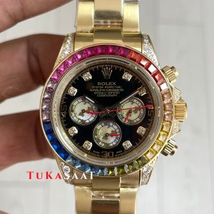 Rolex Daytona Rainbow 116598RBOW Gold 40mm Replika Saat