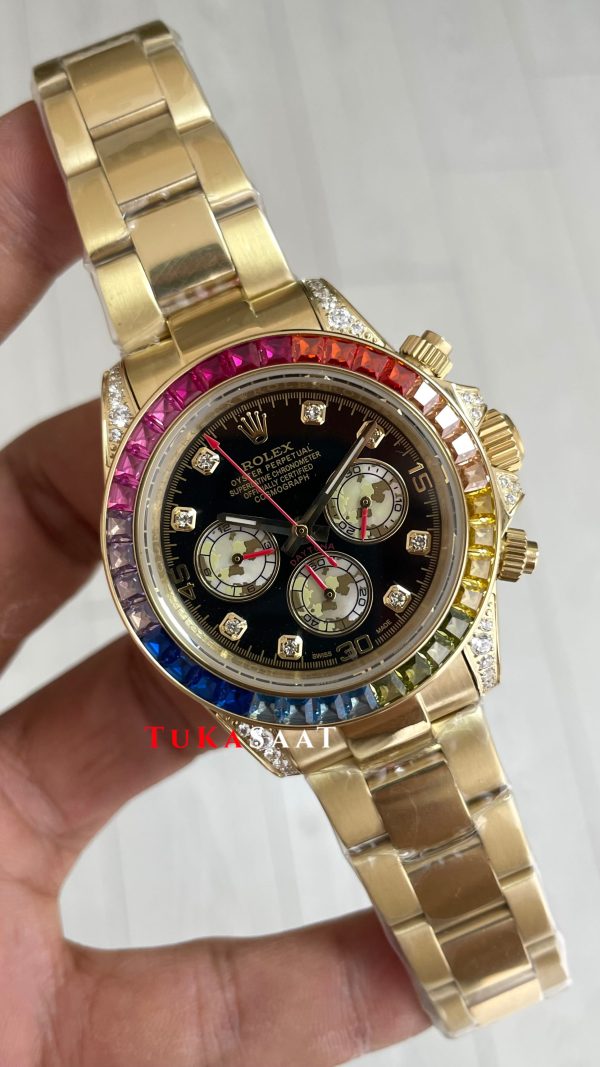 Rolex Daytona Rainbow 116598RBOW Gold 40mm Replika Saat