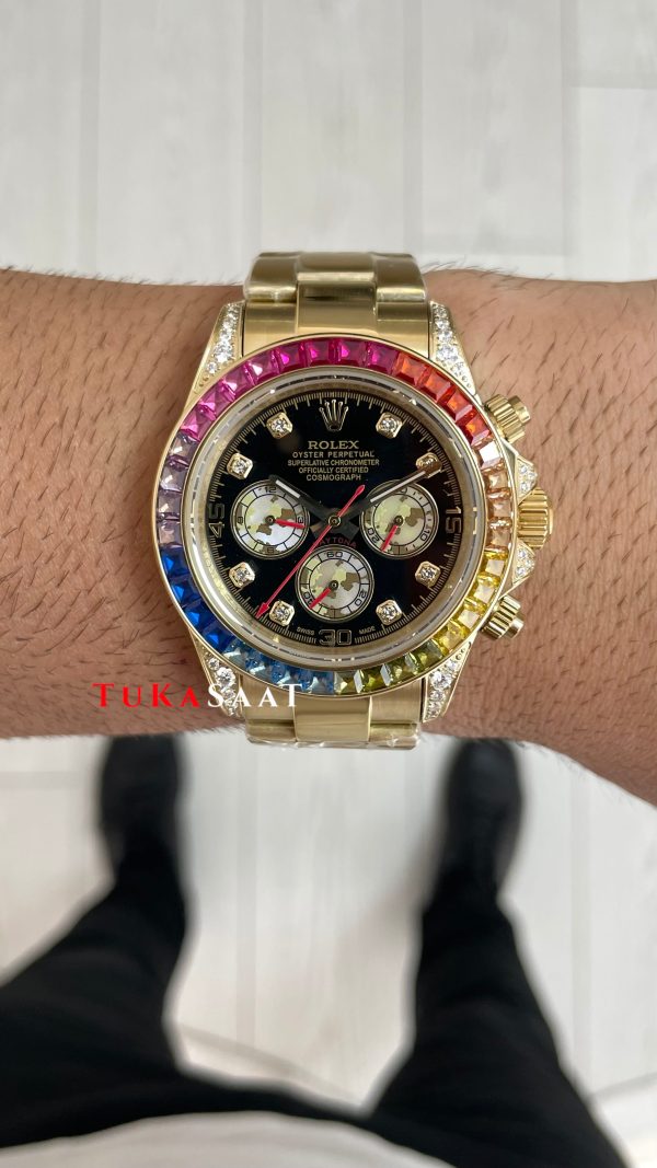 Rolex Daytona Rainbow 116598RBOW Gold 40mm Replika Saat
