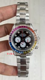 Rolex Daytona Rainbow 116599RBOW Silver 40mm Replika Saat