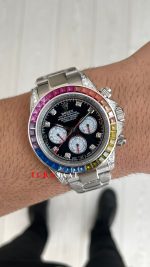 Rolex Daytona Rainbow 116599RBOW Silver 40mm Replika Saat