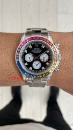 Rolex Daytona Rainbow 116599RBOW Silver 40mm Replika Saat