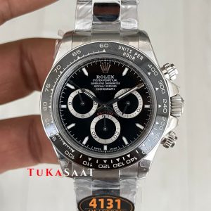 Rolex Daytona Siyah 126500LN Black Dial 40mm 4131 Super Clone Swiss ETA Saat QF Factory
