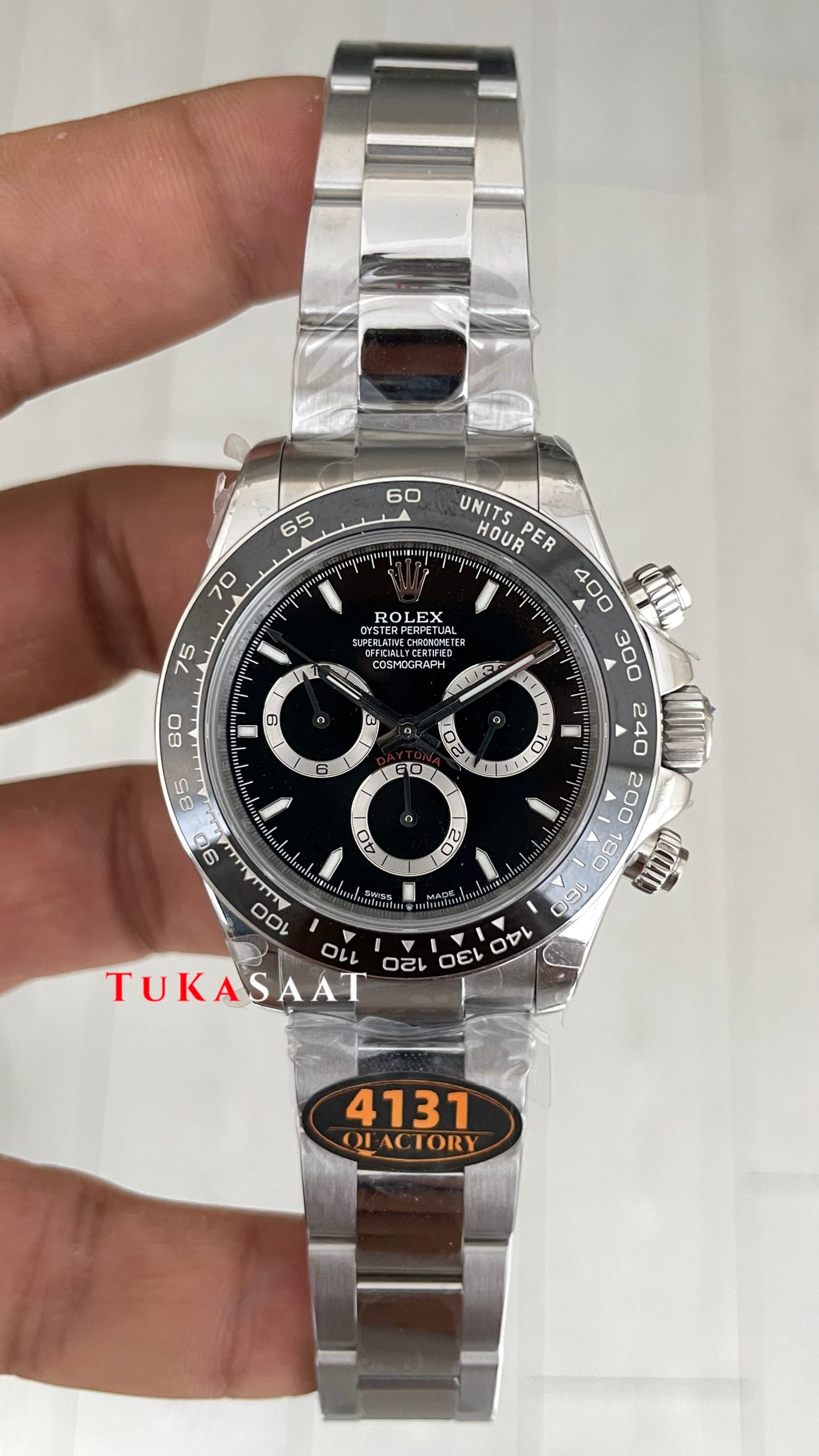 Rolex Daytona Siyah 126500LN Black Dial 40mm 4131 Super Clone Swiss ETA Saat QF Factory Rolex Daytona Siyah 126500LN Black Dial 40mm 4131 Super Clone Swiss ETA Saat QF Factory