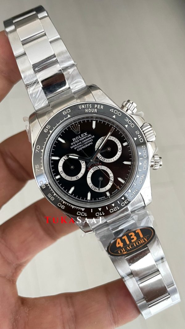 Rolex Daytona Siyah 126500LN Black Dial 40mm 4131 Super Clone Swiss ETA Saat QF Factory Rolex Daytona Siyah 126500LN Black Dial 40mm 4131 Super Clone Swiss ETA Saat QF Factory