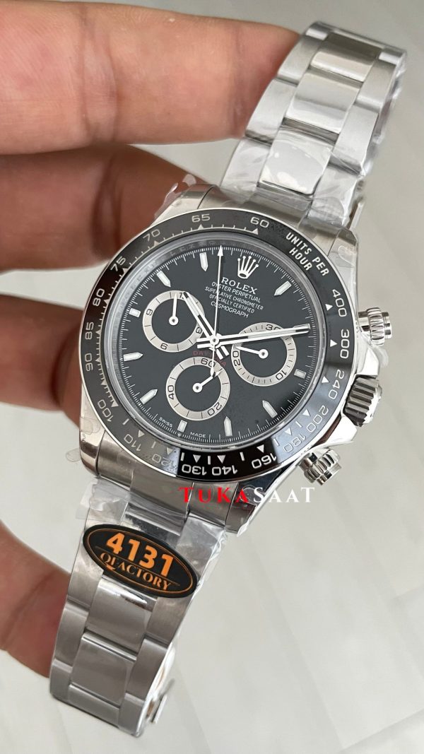 Rolex Daytona Siyah 126500LN Black Dial 40mm 4131 Super Clone Swiss ETA Saat QF Factory Rolex Daytona Siyah 126500LN Black Dial 40mm 4131 Super Clone Swiss ETA Saat QF Factory