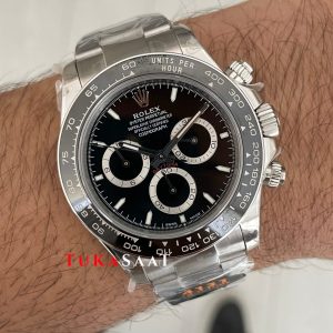 Rolex Daytona Siyah 126500LN Black Dial 40mm 4131 Super Clone Swiss ETA Saat QF Factory