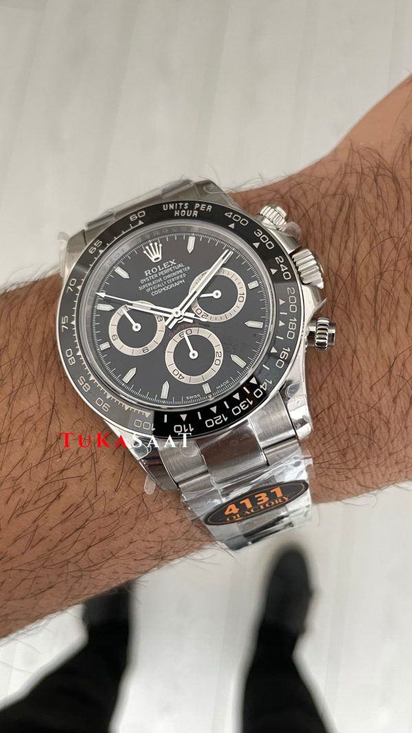 Rolex Daytona Siyah 126500LN Black Dial 40mm 4131 Super Clone Swiss ETA Saat QF Factory Rolex Daytona Siyah 126500LN Black Dial 40mm 4131 Super Clone Swiss ETA Saat QF Factory