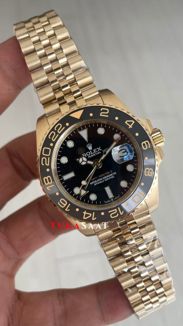 Rolex Gmt Master II 126718GRNR Jubilee Gold 40mm Replika Saat Rolex Gmt Master II 126718GRNR Jubilee Gold 40mm Replika Saat