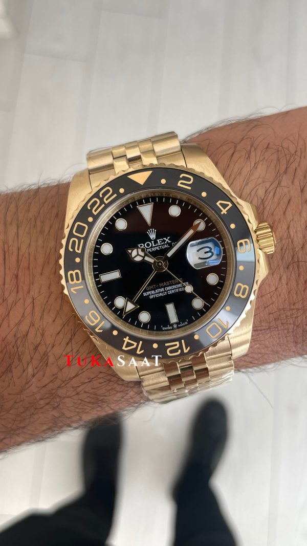 Rolex Gmt Master II 126718GRNR Jubilee Gold 40mm Replika Saat Rolex Gmt Master II 126718GRNR Jubilee Gold 40mm Replika Saat