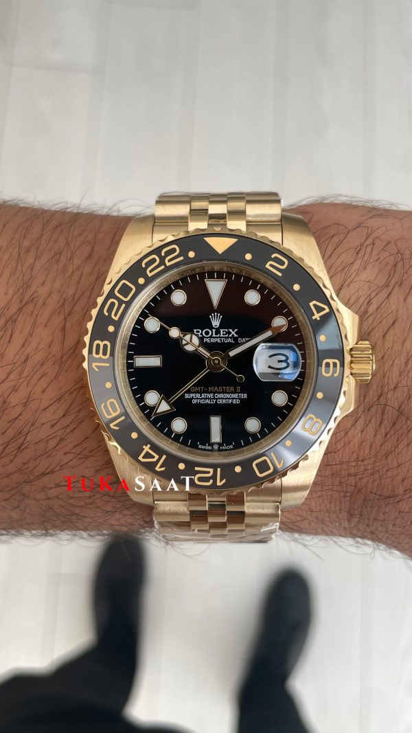 Rolex Gmt Master II 126718GRNR Jubilee Gold 40mm Replika Saat Rolex Gmt Master II 126718GRNR Jubilee Gold 40mm Replika Saat