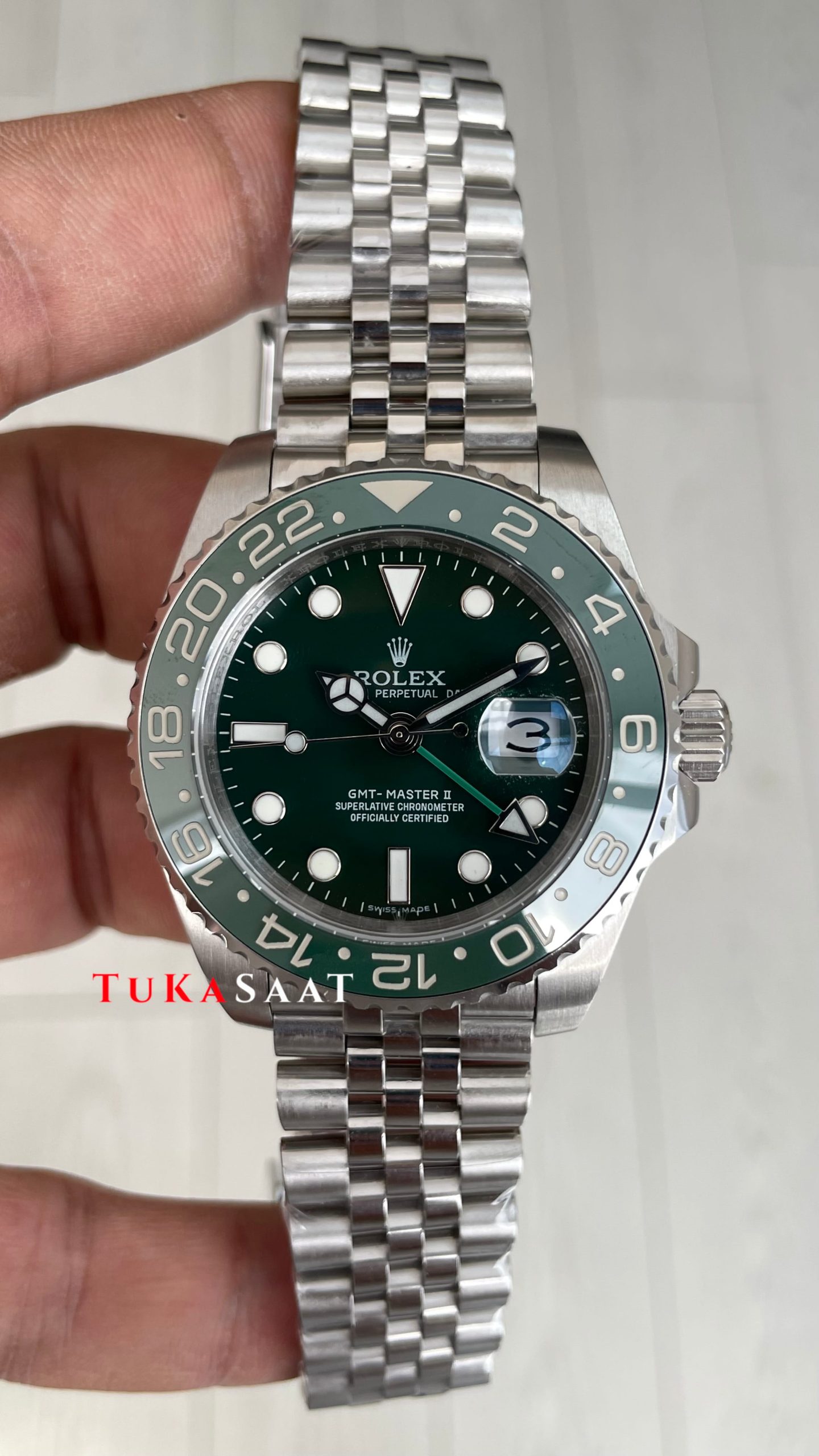 Rolex Hulk Gmt Master II Jubilee Yeşil Kadran 40mm Replika Saat Rolex Hulk Gmt Master II Jubilee Yeşil Kadran 40mm Replika Saat