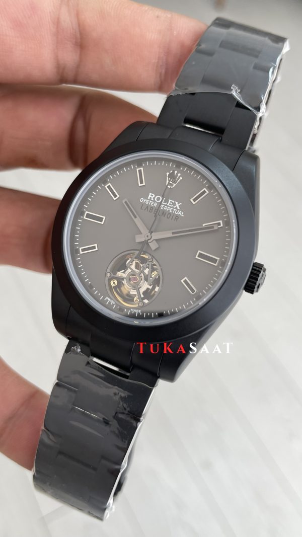 Rolex Label Noir Tourbillon Mat PVD Black 40mm Replika Saat Rolex Label Noir Tourbillon Mat PVD Black 40mm Replika Saat