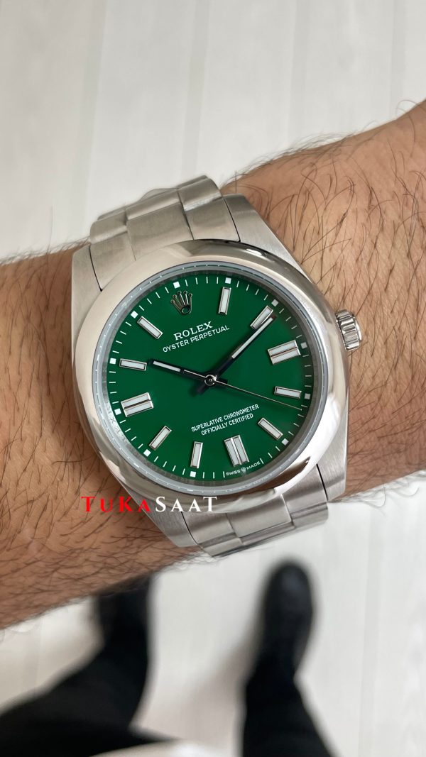 Rolex Oyster Perpetual Green 134300 Yeşil 41mm Replika Saat Rolex Oyster Perpetual Green 134300 Yeşil 41mm Replika Saat