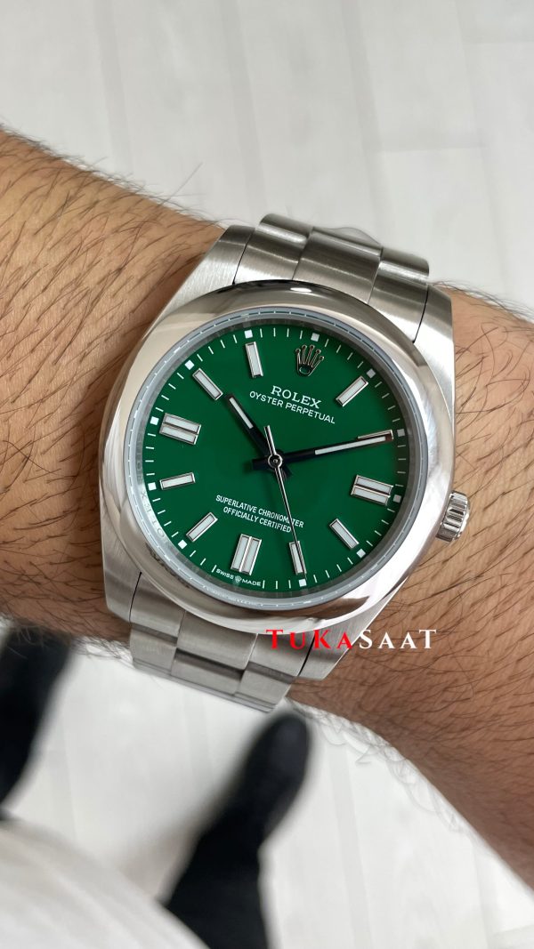 Rolex Oyster Perpetual Green 134300 Yeşil 41mm Replika Saat Rolex Oyster Perpetual Green 134300 Yeşil 41mm Replika Saat
