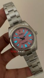 Rolex Oyster Perpetual Pembe 124300 41mm Replika Saat