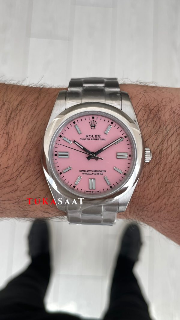 Rolex Oyster Perpetual Pembe 124300 41mm Replika Saat Rolex Oyster Perpetual Pembe 124300 41mm Replika Saat