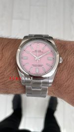 Rolex Oyster Perpetual Pembe 124300 41mm Replika Saat