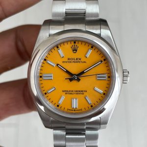 Rolex Oyster Perpetual Yellow 124300 Sarı Kadran 41mm Replika Saat
