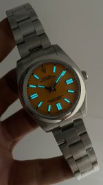 Rolex Oyster Perpetual Yellow 124300 Sarı Kadran 41mm Replika Saat