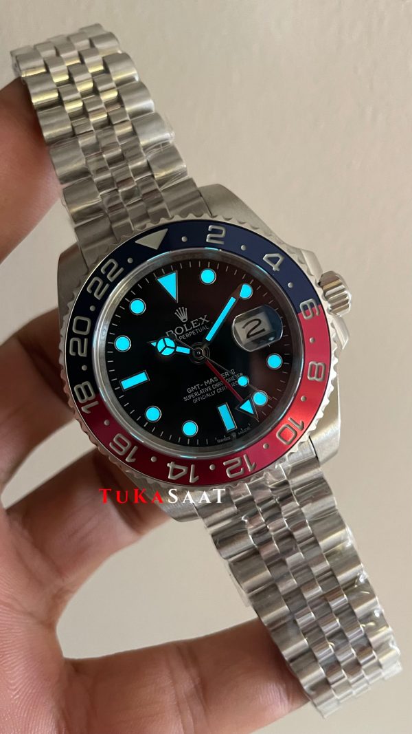 Rolex Pepsi Gmt Master II 126710BLNO Jubilee 40mm Replika Saat
