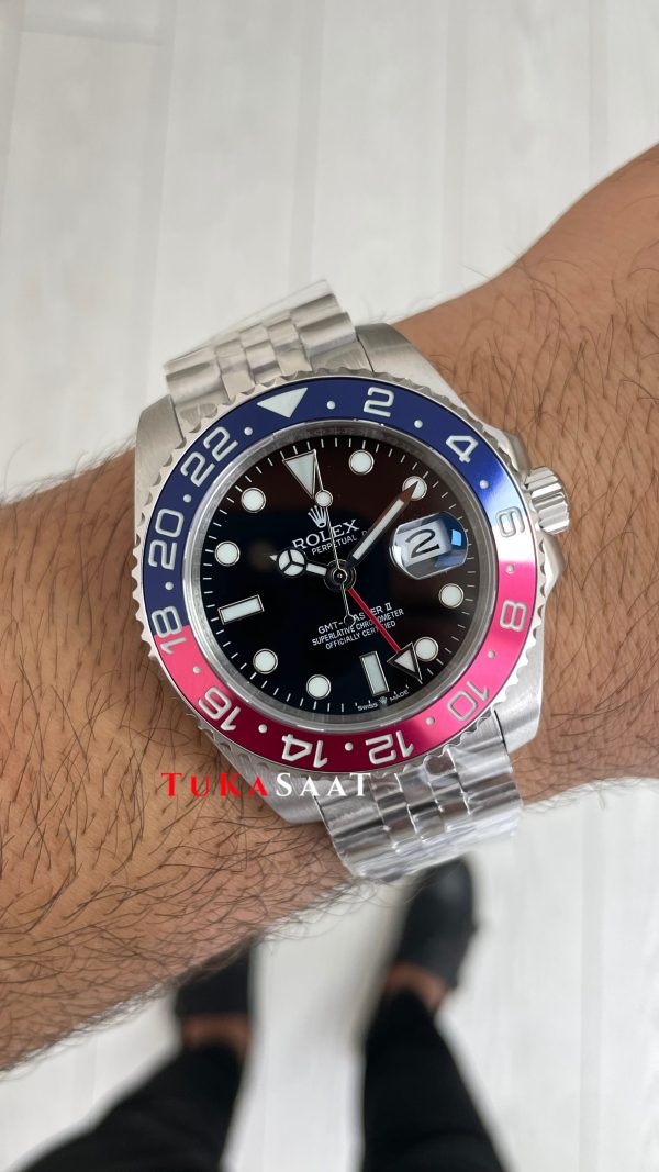 Rolex Pepsi Gmt Master II 126710BLNO Jubilee 40mm Replika Saat