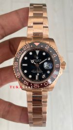 Rolex Root Beer Gmt Master II 126715CHNR Chocolate 40mm Rosegold Replika Saat