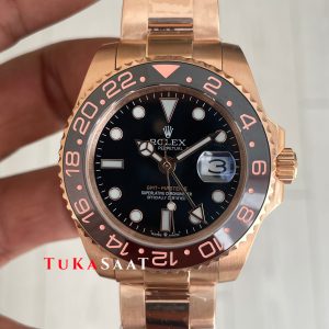 Rolex Root Beer Gmt Master II 126715CHNR Chocolate 40mm Rosegold Replika Saat
