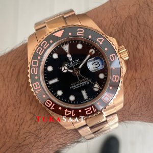 Rolex Root Beer Gmt Master II 126715CHNR Chocolate 40mm Rosegold Replika Saat
