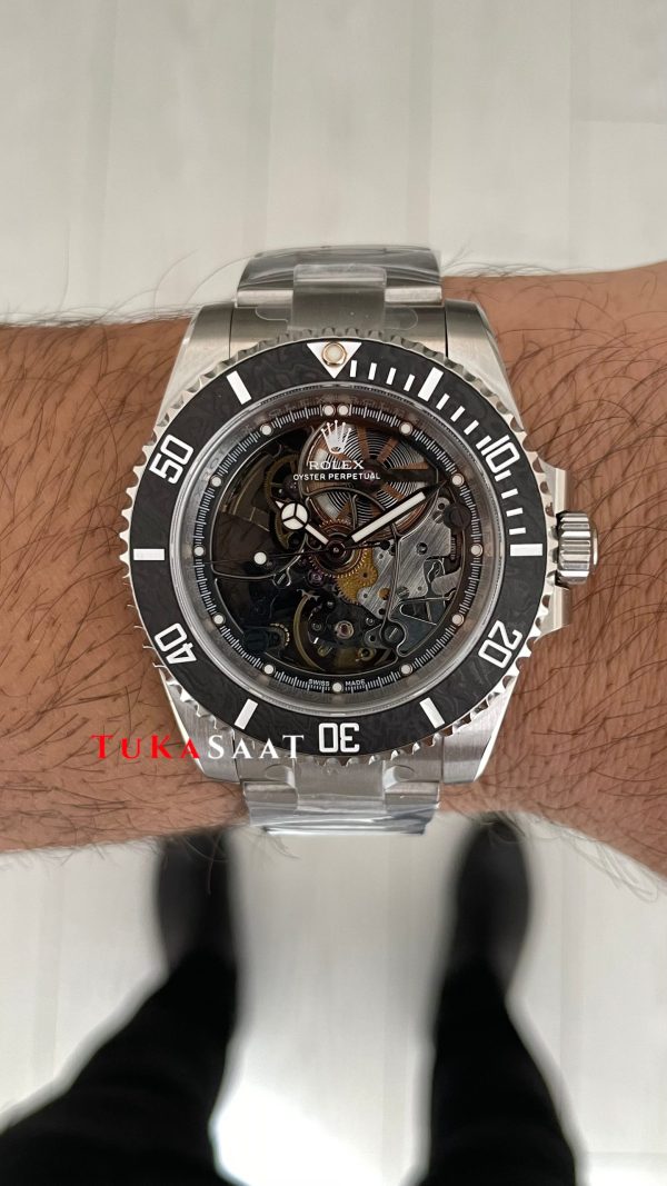 Rolex Submariner Andrea Pirlo Skeleton Artisans de Geneve 40mm 3130 Super Klon Swiss ETA Saat