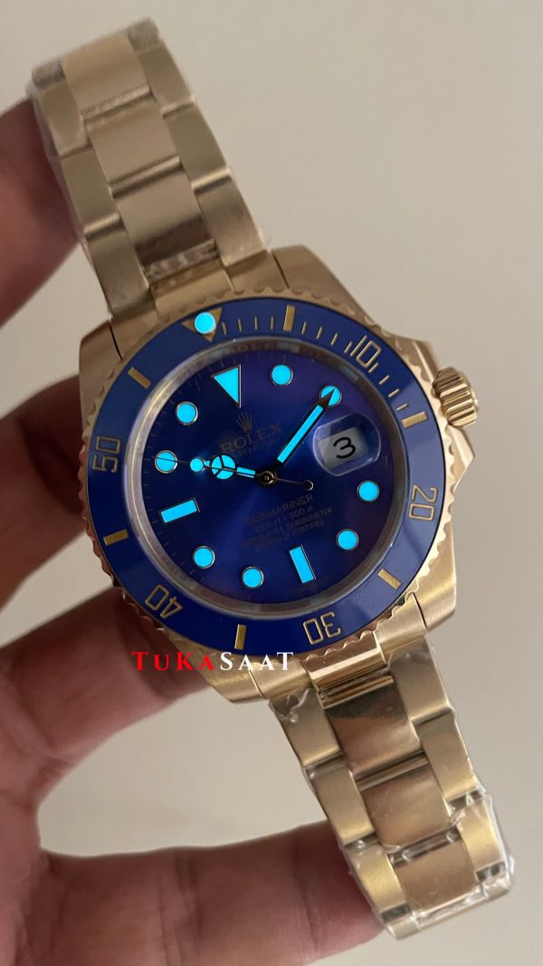 Rolex Submariner Bluesy 126618LB Gold Mavi Kadran 41mm Replika Saat Rolex Submariner Bluesy 126618LB Gold Mavi Kadran 41mm Replika Saat