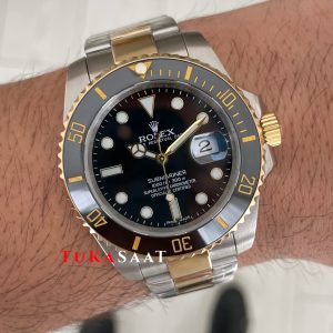 Rolex Submariner Date 126613LN Siyah Kadran Two Tone Gold 41mm Replika Saat