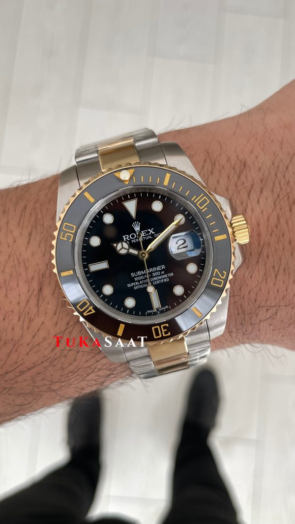 Rolex Submariner Date 126613LN Siyah Kadran Two Tone Gold 41mm Replika Saat Rolex Submariner Date 126613LN Siyah Kadran Two Tone Gold 41mm Replika Saat