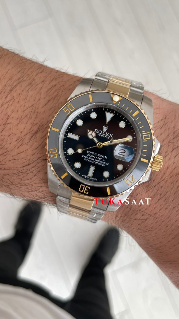 Rolex Submariner Date 126613LN Siyah Kadran Two Tone Gold 41mm Replika Saat Rolex Submariner Date 126613LN Siyah Kadran Two Tone Gold 41mm Replika Saat