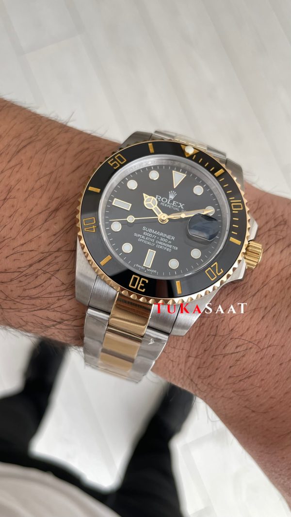 Rolex Submariner Date 126613LN Siyah Kadran Two Tone Gold 41mm Replika Saat Rolex Submariner Date 126613LN Siyah Kadran Two Tone Gold 41mm Replika Saat