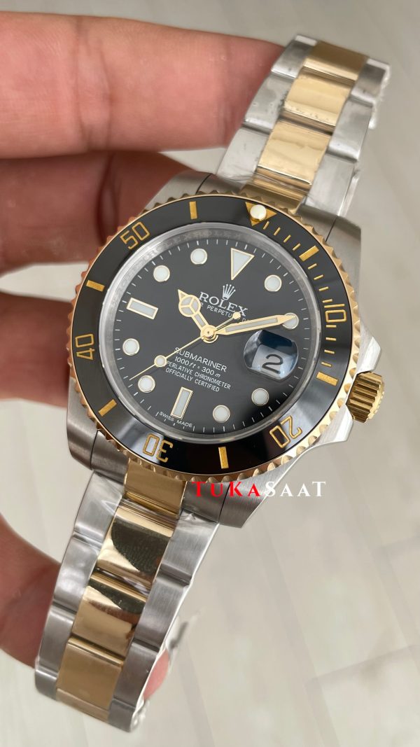 Rolex Submariner Date 126613LN Siyah Kadran Two Tone Gold 41mm Replika Saat Rolex Submariner Date 126613LN Siyah Kadran Two Tone Gold 41mm Replika Saat