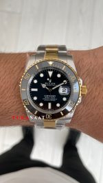 Rolex Submariner Date 126613LN Two Tone Gold Siyah Kadran 41mm Super Miyota Replika Saat