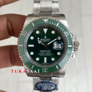 Rolex Submariner Hulk 116610LV Yeşil Kadran 40mm 3135 Süper Klon Swiss ETA Saat Clean Factory