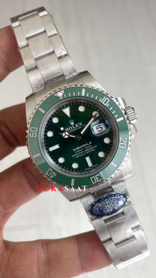 Rolex Submariner Hulk 116610LV Yeşil Kadran 40mm 3135 Süper Klon Swiss ETA Saat Clean Factory Rolex Submariner Hulk 116610LV Yeşil Kadran 40mm 3135 Süper Klon Swiss ETA Saat Clean Factory