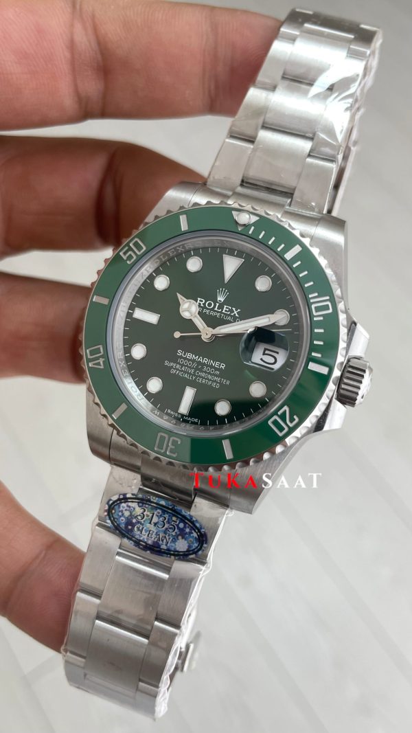 Rolex Submariner Hulk 116610LV Yeşil Kadran 40mm 3135 Süper Klon Swiss ETA Saat Clean Factory Rolex Submariner Hulk 116610LV Yeşil Kadran 40mm 3135 Süper Klon Swiss ETA Saat Clean Factory